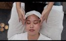 ASMR facial, hair brushing, whispering (deep relaxation and sleep)
