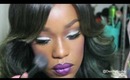Silver Glitter Purple Lipstick Makeup Tutorial