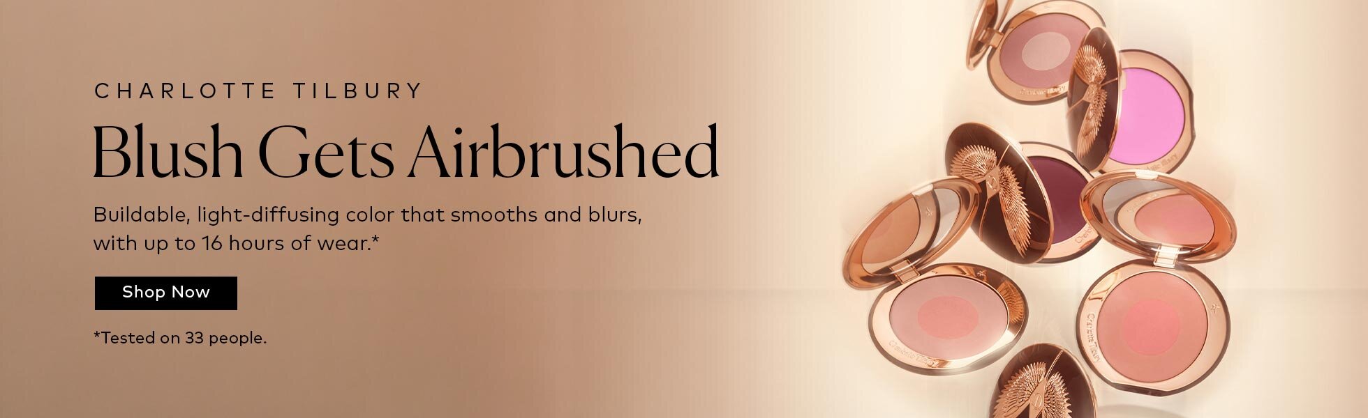 Give cheeks the airbrush treatment with a NEW silky powder blush that adds smooth, buildable color for up to 16 hours. Shop the Charlotte Tilbury Airbrush Flawless Blush Blur on Beautylish.com