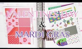 Mardi Gras and Valentines Day Plan with me \\ Erin Condren Vertical