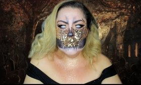 Halloween Tutorial :  Sequin Half Skull Tutorial - Carabera Con Escarchas