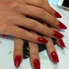 Almond/Stiletto red nails