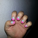 Mint Green to Hot Pink ombre 