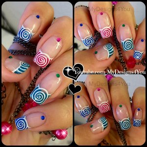 Spring Nail Art | Cute Multicoloured Spirals French https://www.youtube.com/watch?v=0MPoievLueU
