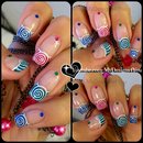 Spring Nail Art | Cute Multicoloured Spirals French 