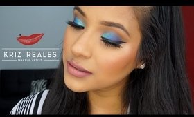 Tutorial de maquillaje en tonos azules utilizando paleta de 120 colores | Kriz Reales