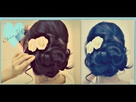 ☆EASY PROM WEDDING HAIRSTYLES WITH CURLS| FORMAL UPDOS FOR MEDIUM LONG HAIR  TUTORIAL | HOW TO UPDO | MakeupWearables Video | Beautylish