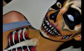 Halloween 2014 Series: Skeleton Face Paint w. Ribcage