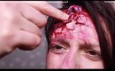 EASY 3D realistic exposed brain SFX Halloween makeup tutorial 2015