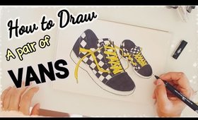 How To Draw a Pair of VANS! - easy tutorial! // Come Disegnare un paio di VANS! ✍🏼👟