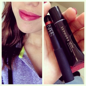 Love this combination, The sephora lip stain is nice on its own as well, or with another lip color on top :)