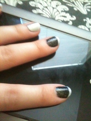 Changed it up a bit. Black sparkly and shiny silver tips :)