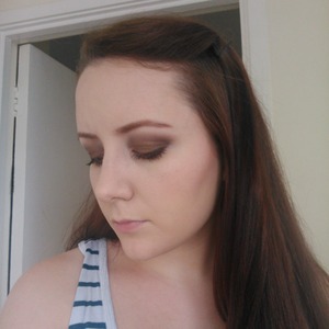 I used Urban Decay's Deeper eyeshadow from the 15th Anniversary Palette and NYX's Nude Matte Shadow in Betrayal