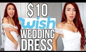 TRYING $10 WEDDING DRESS FROM WISH! - Lindsay Marie