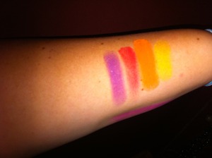 Here are Swatches of the palette with flash and NO PRIMER!