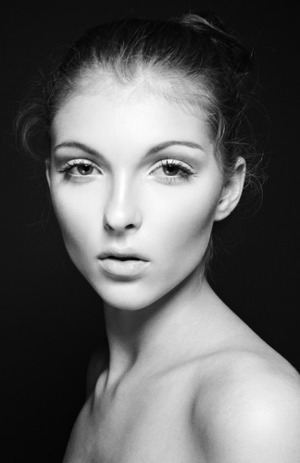 A part of the Story told of Romance. Black and White version of a natural beauty look I created