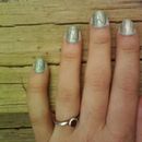 Sea foam green with gold crackle