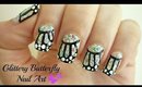 Glittery Butterfly Nail Art!