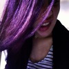 Straightened purple hair