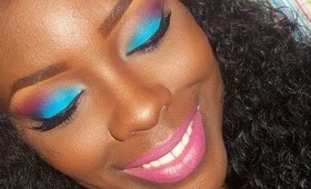 Colorful eyeshadow tutorial│Blue and purple