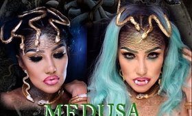 Maquillaje de MEDUSA 🐍/ Halloween Makeup tutorial 🎃  | auroramakeup