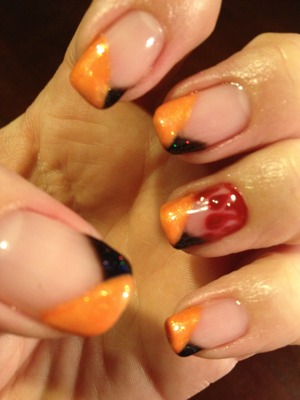 Bloody cuticle accent nail