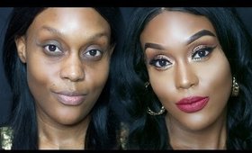 GET READY WITH ME HOMECOMING EDITION | MAKEUP TUTORIAL DARK SKIN