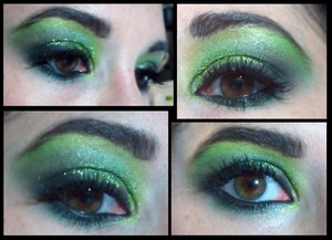 Some smokey green I did. I added the glitter because I was listening to disco.