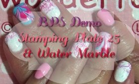 BornPrettyStore Stamping Plate #25 & Water Marble [PrettyThingsRock