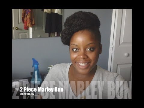 NATURAL HAIR: 2 PIECE MARLEY HIGH BUN TUTORIAL SHORT HAIR | kiwi0686 Video  | Beautylish