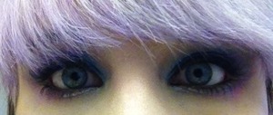 I dyed my hair lavender this week and though purple eye makeup would look good