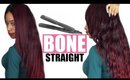 How to Flat Iron Weave Bone Straight► Red Virgin Hair Weave