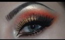 Arabic makeup - golden, red and black eyeshadows