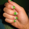 Green & Nude Tape Nails