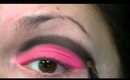 sexy glitter valentines day eye shadow tutorial (pink and black cut crease)