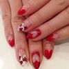 Love these love heart nails natural tip