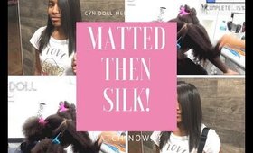 SILK PRESS ON MATTED 4B NATURAL HAIR!!!