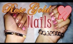 Rose Gold Valentine's Day Glitter Nail Tutorial