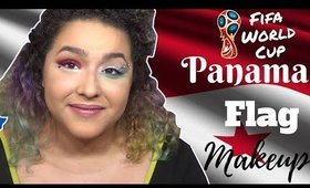 Panama Flag Inspired Makeup Tutorial -FIFA World Cup- (NoBlandMakeup)