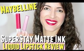 NEW Maybelline Super Stay Matte Ink Liquid Lipstick SWATCHES & REVIEW 16 hour wear, Pioneer & Lovely