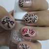 Floral, leopard & zebra print nude nails 💞