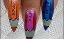 Stiletto Nail Art Design Tutorial Buntstift / pencil - back to school - crayons