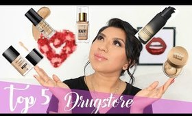 For Oily Skin: TOP 5 Drugstore Foundation Full Coverage |2017