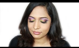 Exotic Purple Orange & Yellow Arabic Makeup :  Collab With SeemaK12008