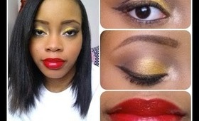 Holiday Look #2 | Gold Eye & Red Lip