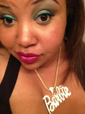 Used eye kandy cosmetics glitter. And I am in LOVE with the eyeliner, got it from target I think its Jemma Kid