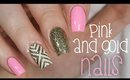Pink and Gold X Nails | NailsByErin