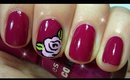 Easy rose Nails ♥ Rose flower nail art design