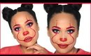 IT Pennywise Glam Halloween Makeup Tutorial | Beat on a Budget | Ashley Bond Beauty
