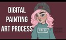 Digital Painting Art Process| Pastel Hipster